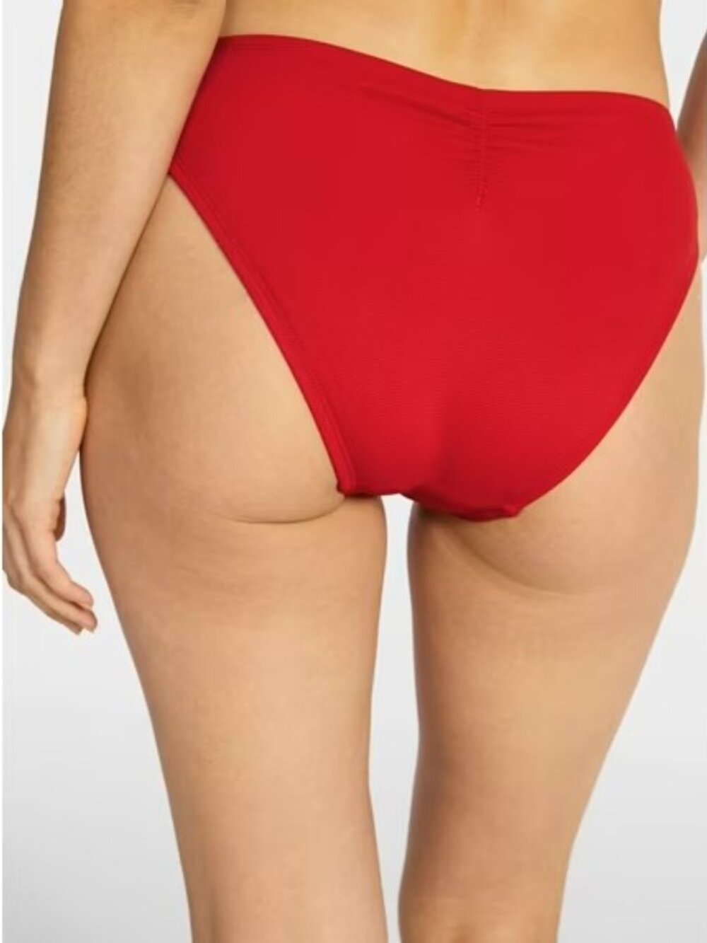 Time And Tru Women's Red Ribbed Low Rise Cinched Back Swim Bottom Size 2X - Picture 2 of 4
